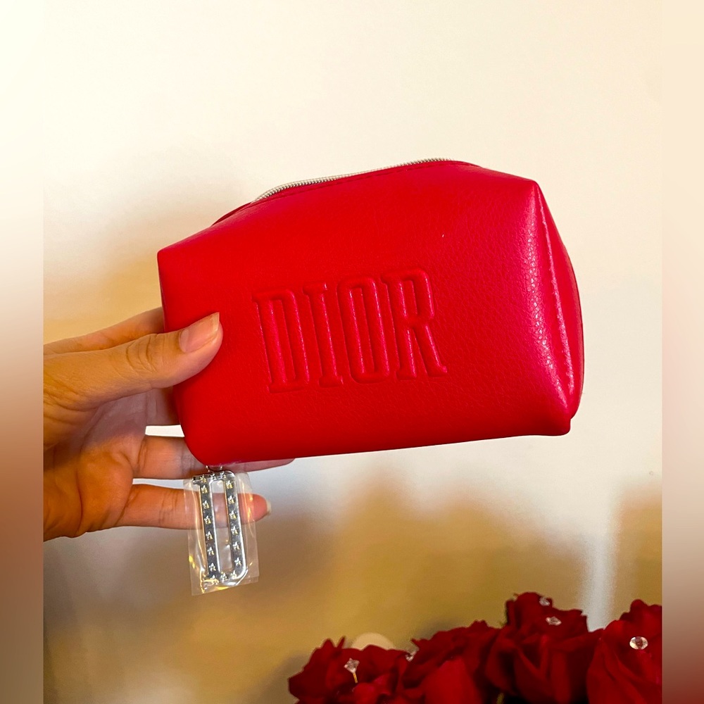 New- Christian Dior red cosmetic bag